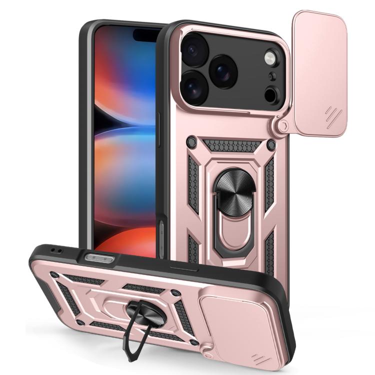 

For iPhone 17 Pro Max Sliding Camera Cover Design TPU+PC Phone Case(Rose Gold)
