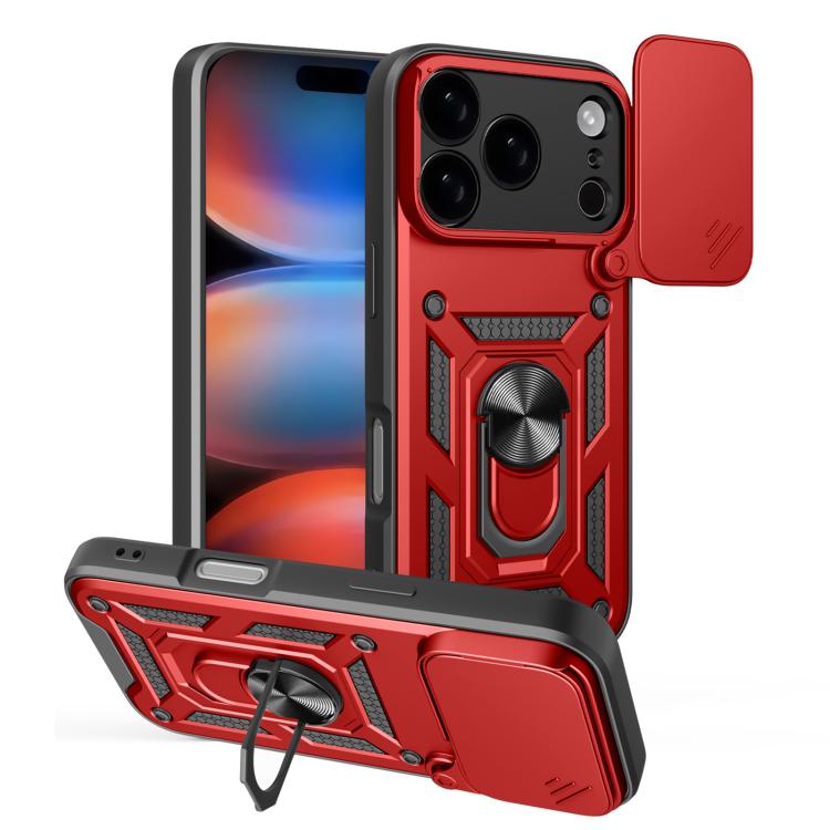 

For iPhone 17 Pro Sliding Camera Cover Design TPU+PC Phone Case(Red)
