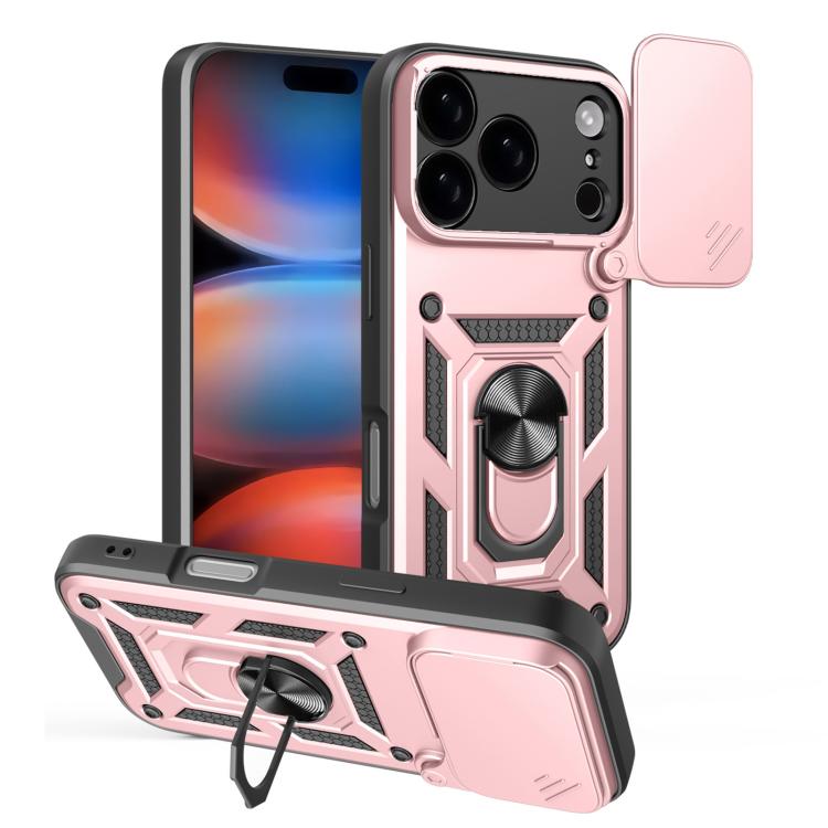 

For iPhone 17 Pro Sliding Camera Cover Design TPU+PC Phone Case(Rose Gold)