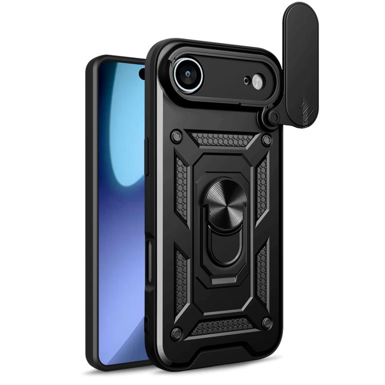 

For iPhone 17 Air Sliding Camera Cover Design TPU+PC Phone Case(Black)