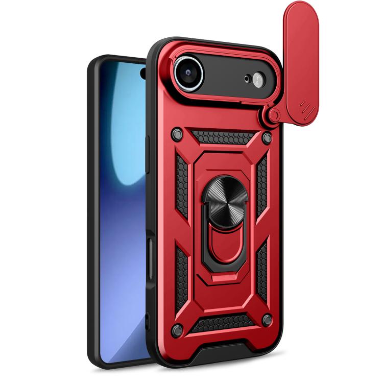 

For iPhone 17 Air Sliding Camera Cover Design TPU+PC Phone Case(Red)