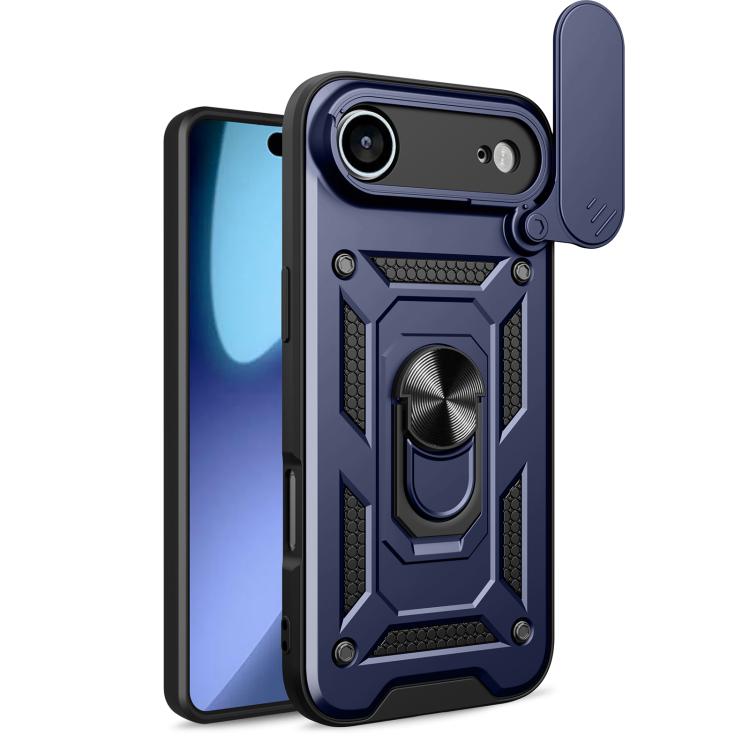 

For iPhone 17 Air Sliding Camera Cover Design TPU+PC Phone Case(Blue)