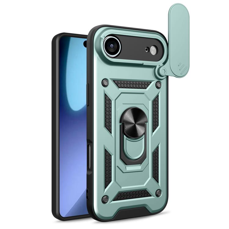 

For iPhone 17 Air Sliding Camera Cover Design TPU+PC Phone Case(Green)