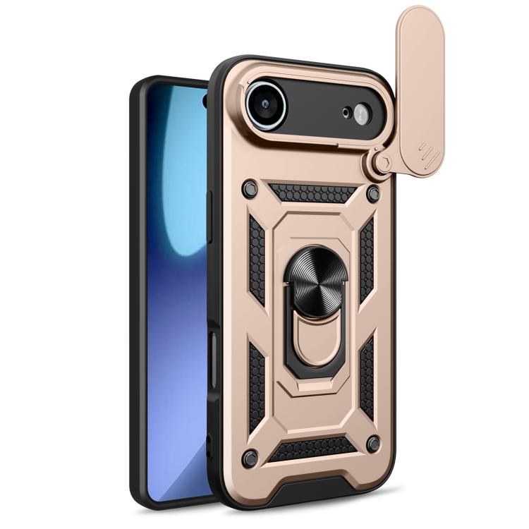 

For iPhone 17 Air Sliding Camera Cover Design TPU+PC Phone Case(Gold)