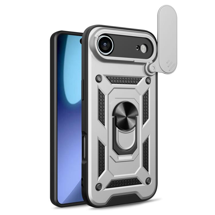 

For iPhone 17 Air Sliding Camera Cover Design TPU+PC Phone Case(Silver)