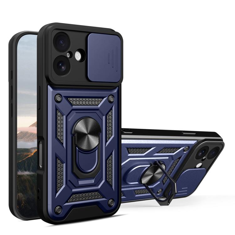 

For iPhone 17 Sliding Camera Cover Design TPU+PC Phone Case(Blue)