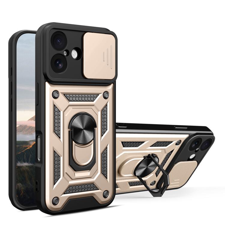 

For iPhone 17 Sliding Camera Cover Design TPU+PC Phone Case(Gold)