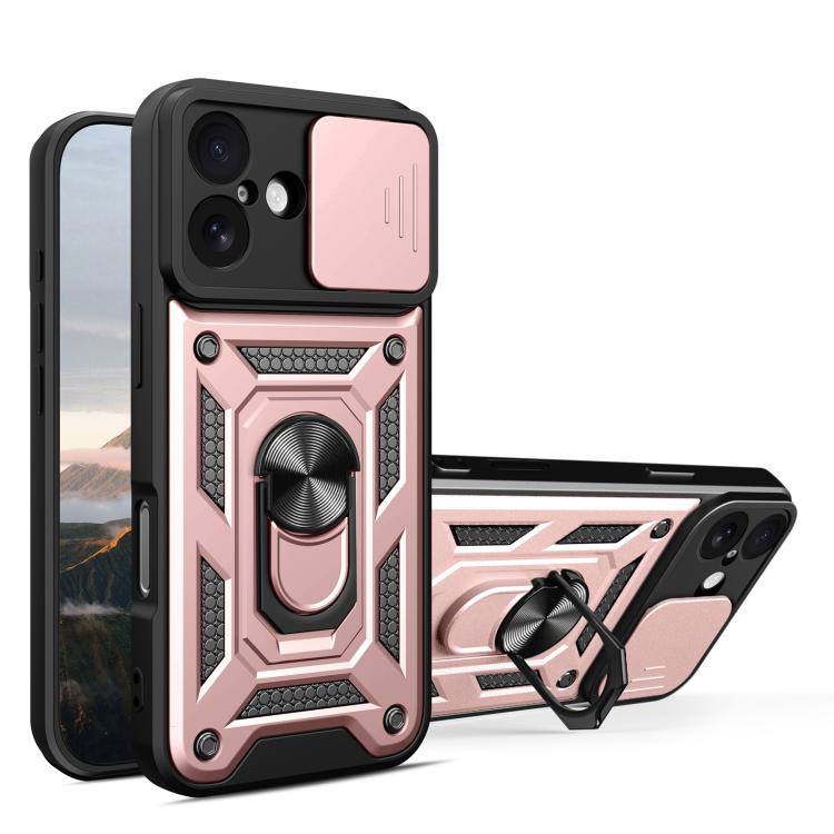 

For iPhone 17 Sliding Camera Cover Design TPU+PC Phone Case(Rose Gold)
