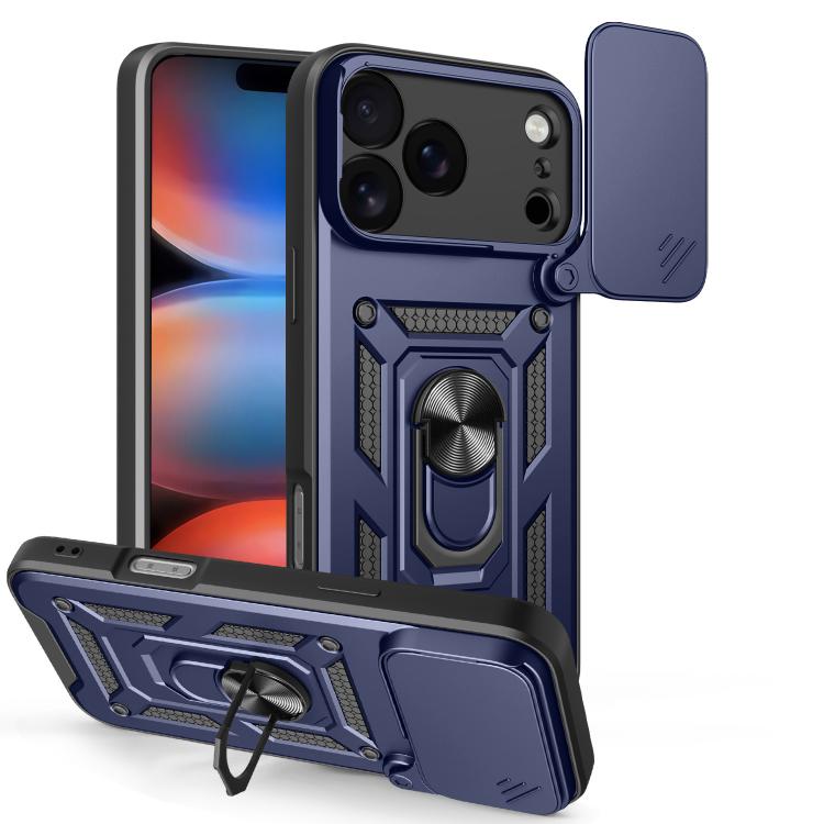 For iPhone 18 Pro Max Sliding Camera Cover Design TPU+PC Phone Case(Blue)
