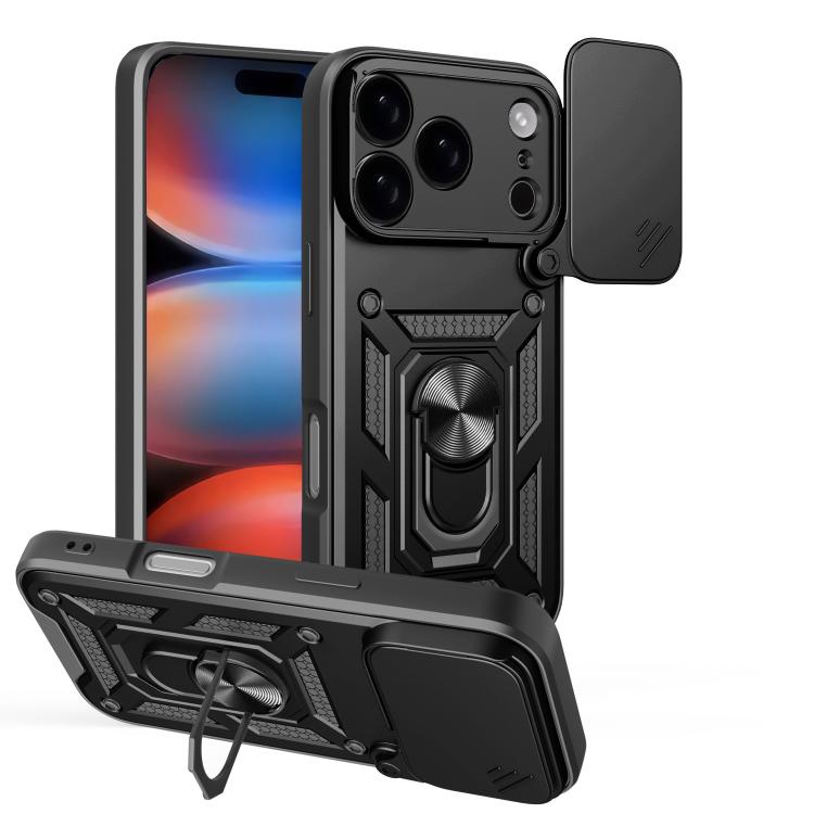 For iPhone 18 Pro Sliding Camera Cover Design TPU+PC Phone Case(Black)