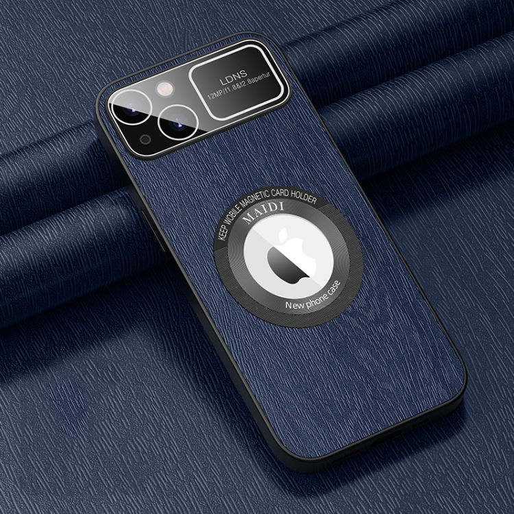 

For iPhone 14 MagSafe Magnetic Tree Texture PU Phone Case(Blue)