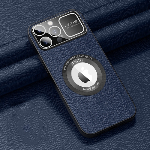 

For iPhone 13 Pro Max MagSafe Magnetic Tree Texture PU Phone Case(Blue)