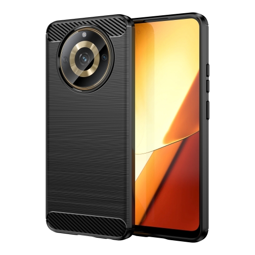

For Realme Narzo 60 Pro Brushed Texture Carbon Fiber TPU Phone Case(Black)