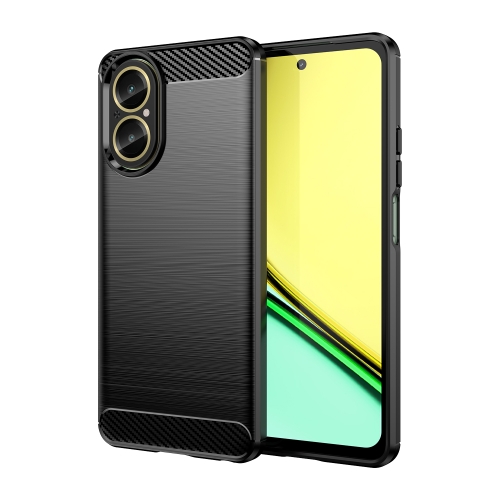 

For Realme C67 4G Brushed Texture Carbon Fiber TPU Phone Case(Black)