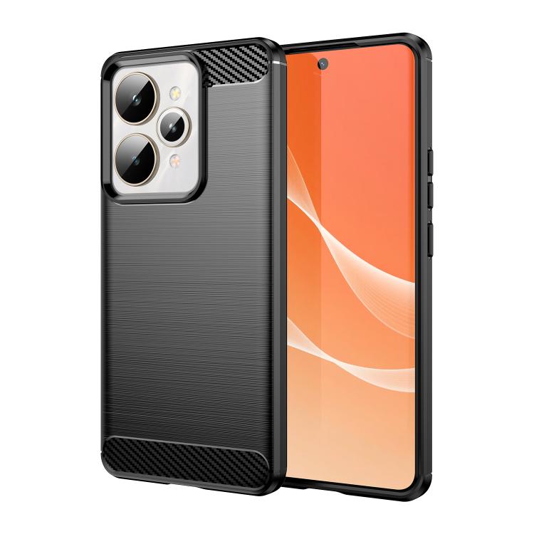 

For Realme 15 Pro 5G Carbon Fiber Brushed Texture TPU Phone Case(Black)