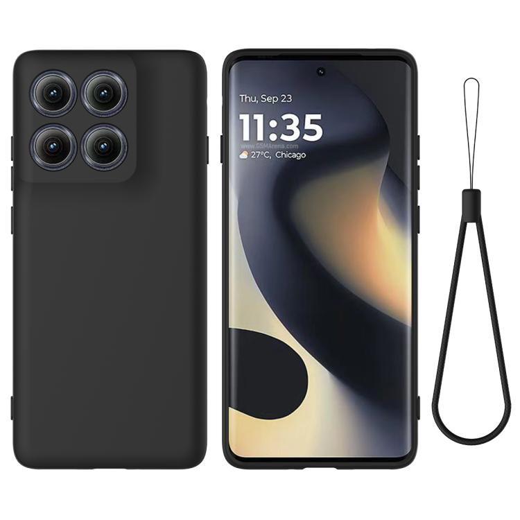 

For Motorola Edge 5G 2025 Pure Color Liquid Silicone Shockproof Phone Case(Black)