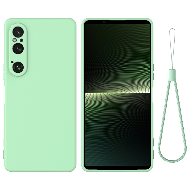 

For Sony Xperia 1 VI Solid Color Liquid Silicone Dropproof Full Coverage Phone Case(Green)