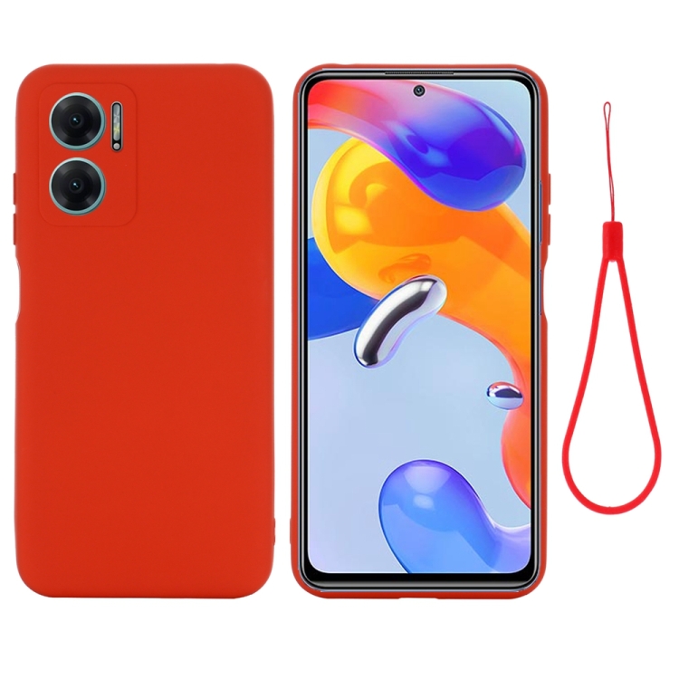 

For Xiaomi Redmi 11 Prime 5G Pure Color Liquid Silicone Shockproof Phone Case(Red)