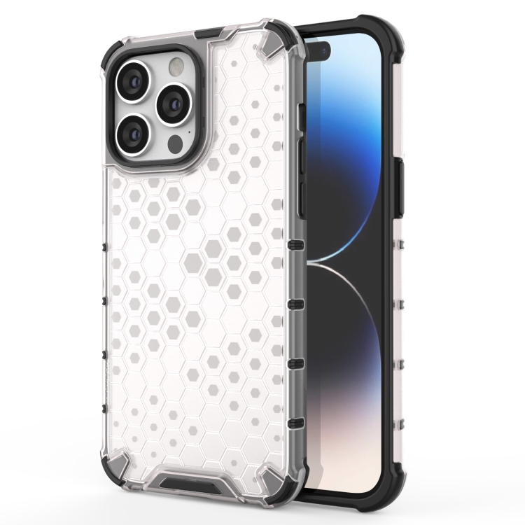 

For iPhone 15 Pro Max Honeycomb Phone Case(White)