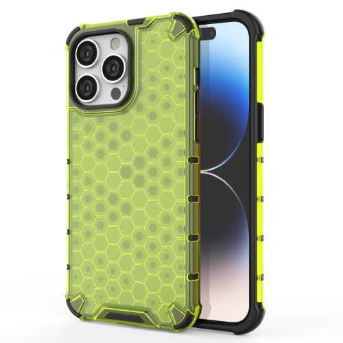 

For iPhone 15 Pro Max Honeycomb Phone Case(Green)