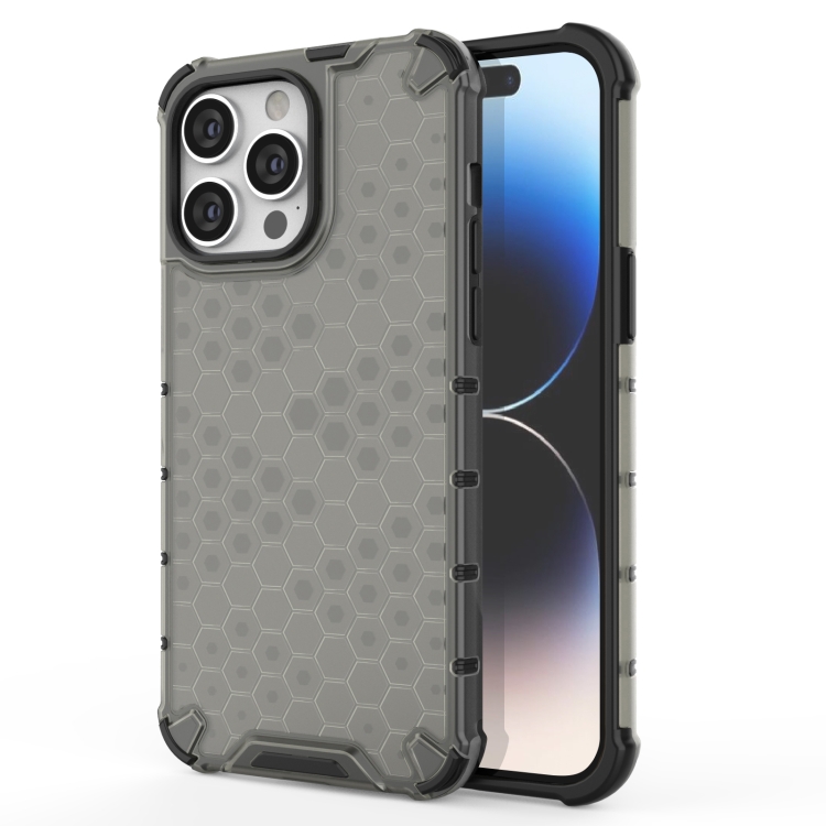 

For iPhone 15 Pro Max Honeycomb Phone Case(Black)