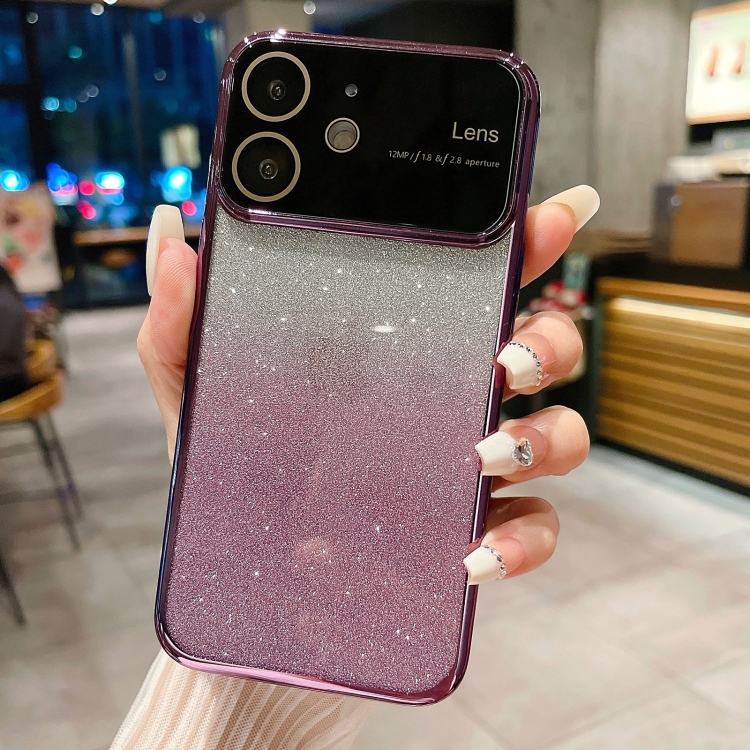 

For iPhone 12 Electroplating TPU Gradient Phone Case(Purple)
