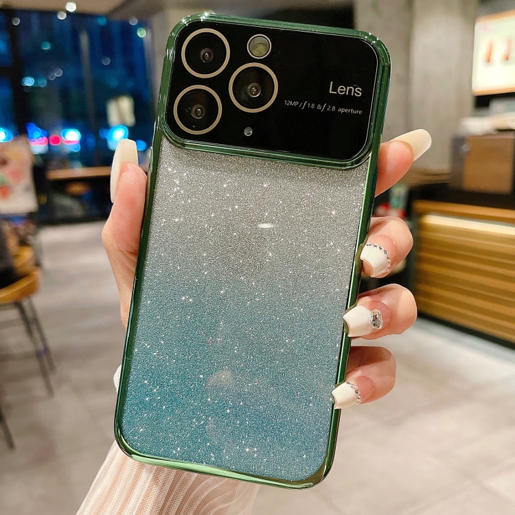 

For iPhone 11 Pro Max Electroplating TPU Gradient Phone Case(Dark Green)