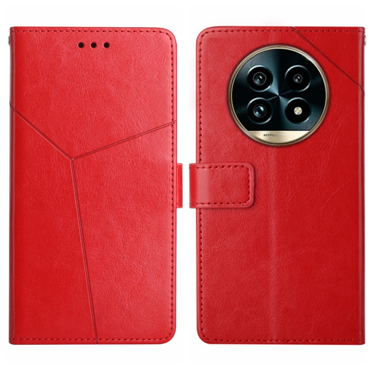 

For Realme 13 Pro 5G / 13 Pro+ 5G HT01 Y-shaped Pattern Flip Leather Phone Case(Red)