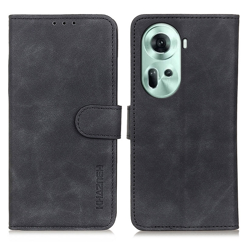 

For OPPO Reno11 5G Global KHAZNEH Retro Texture Flip Leather Phone Case(Black)