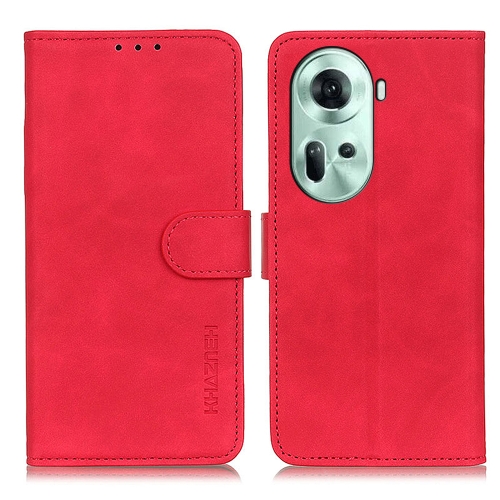 

For OPPO Reno11 5G Global KHAZNEH Retro Texture Flip Leather Phone Case(Red)