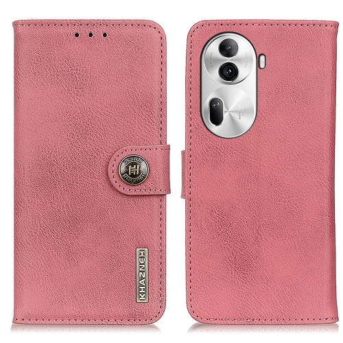 

For OPPO Reno11 Pro 5G Global KHAZNEH Cowhide Texture Flip Leather Phone Case(Pink)