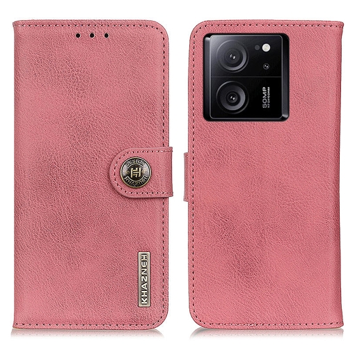 

For Xiaomi 13T 5G / Redmi K60 Ultra 5G KHAZNEH Cowhide Texture Flip Leather Phone Case(Pink)
