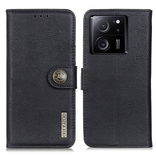 

For Xiaomi 13T 5G / Redmi K60 Ultra 5G KHAZNEH Cowhide Texture Flip Leather Phone Case(Black)