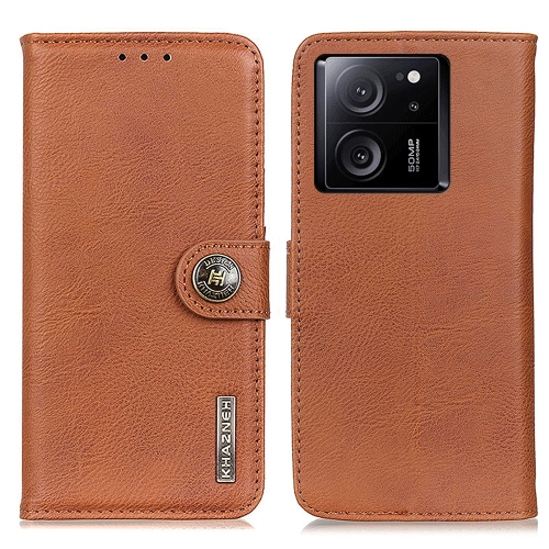 

For Xiaomi 13T 5G / Redmi K60 Ultra 5G KHAZNEH Cowhide Texture Flip Leather Phone Case(Brown)