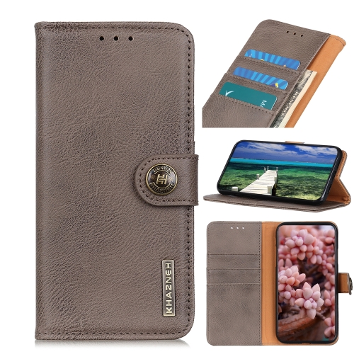 

For Xiaomi Poco X6 Pro 5G/Redmi K70E KHAZNEH Cowhide Texture Flip Leather Phone Case(Khaki)