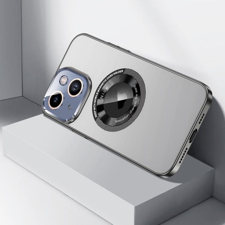 

For iPhone 14 Plus CD Texture MagSafe Magnetic Phone Case(Space Grey)