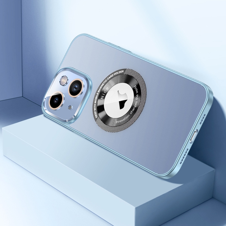 

For iPhone 14 Plus CD Texture MagSafe Magnetic Phone Case(Sierra Blue)