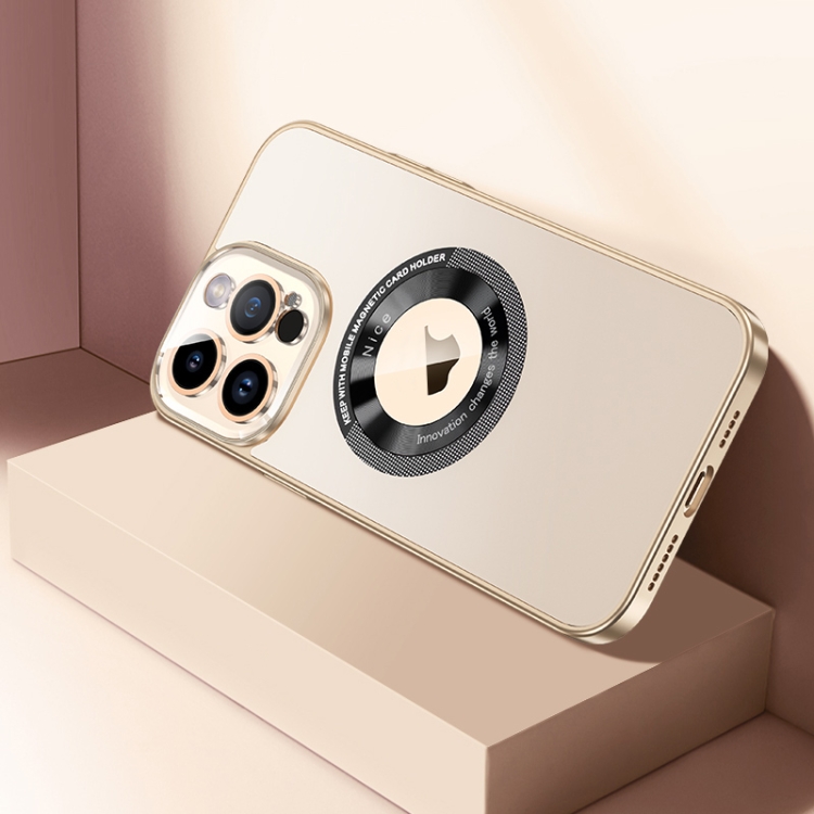 

For iPhone 14 Pro Max CD Texture MagSafe Magnetic Phone Case(Champagne Gold)