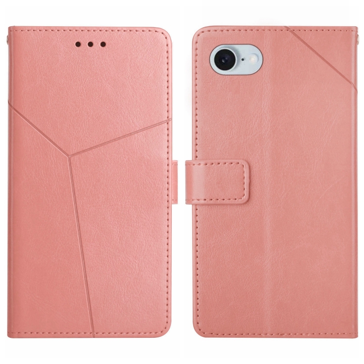 

For iPhone SE 2024 HT01 Y-shaped Pattern Flip Leather Phone Case(Pink)