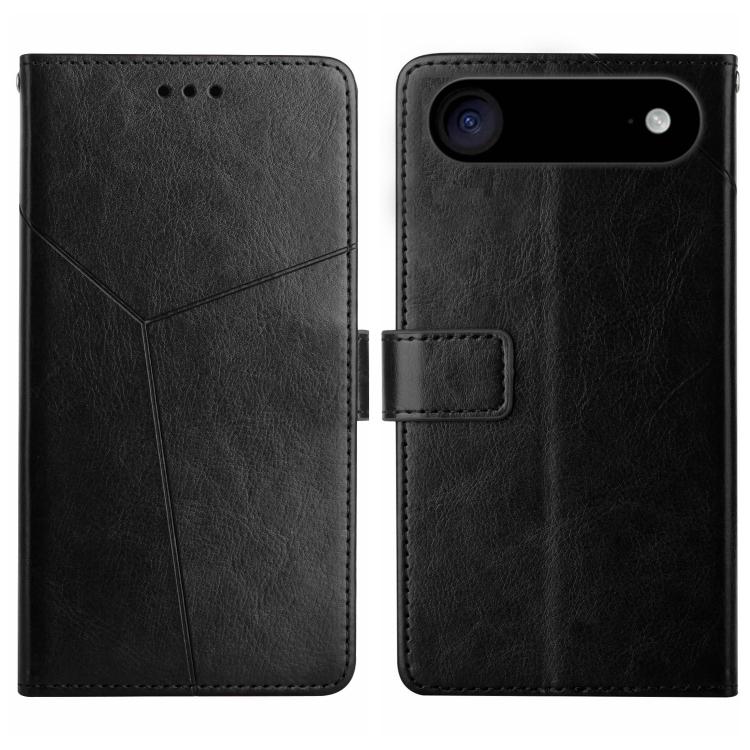 

For iPhone Air HT01 Y-shaped Pattern Flip Leather Phone Case(Black)