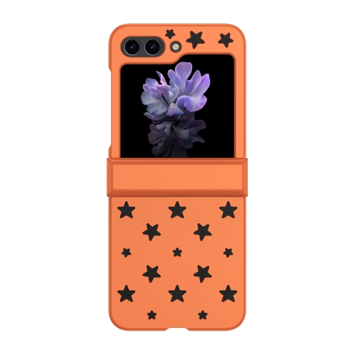 

For Samsung Galaxy Z Flip5 Star Pattern PC Skin Feel Shockproof Phone Case(Flaming Orange)
