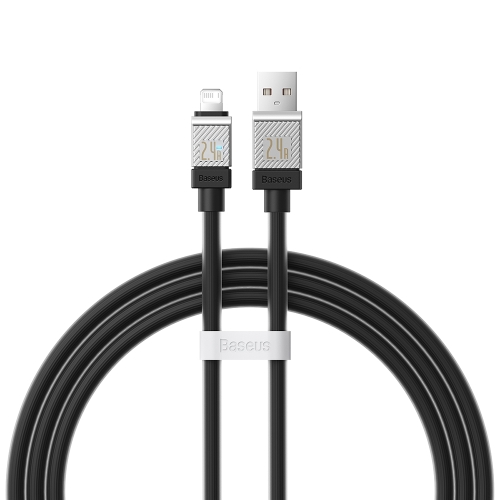 

Baseus Cool Play Series 2.4A USB to 8 Pin Fast Charging Data Cable, Length:1m(Black)