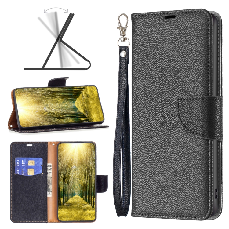 

For Xiaomi Redmi 12 4G Litchi Texture Pure Color Leather Phone Case(Black)