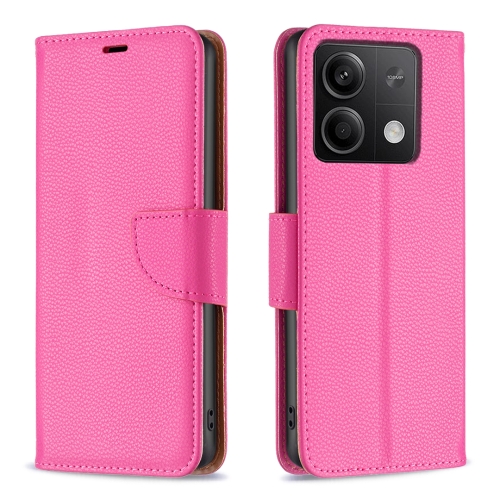 Para Xiaomi Redmi Note 13 Funda para teléfono de cuero de color puro con  textura Litchi (