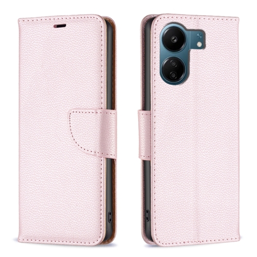

For Xiaomi Redmi 13C Litchi Texture Pure Color Leather Phone Case(Rose Gold)