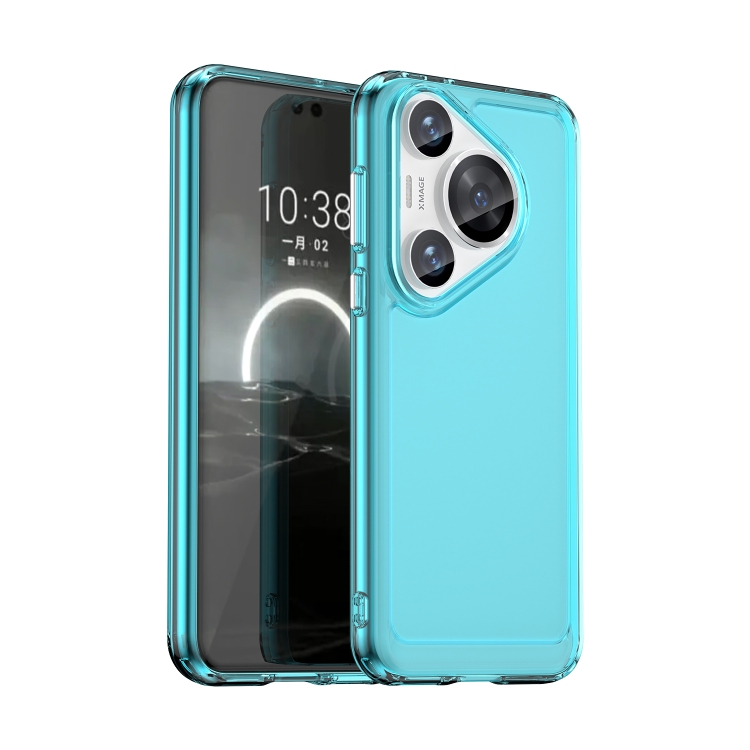 

For Huawei Pura 70 Pro+ Candy Series TPU Phone Case(Transparent Blue)