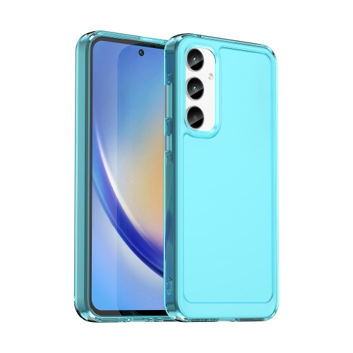 

For Samsung Galaxy A35 Candy Series TPU Phone Case(Transparent Blue)