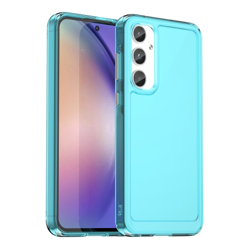 

For Samsung Galaxy A55 Candy Series TPU Phone Case(Transparent Blue)