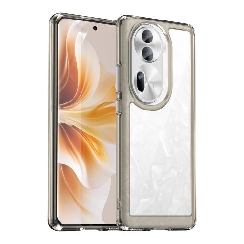 

For OPPO Reno11 Pro Global Colorful Series Acrylic Hybrid TPU Phone Case(Transparent Grey)