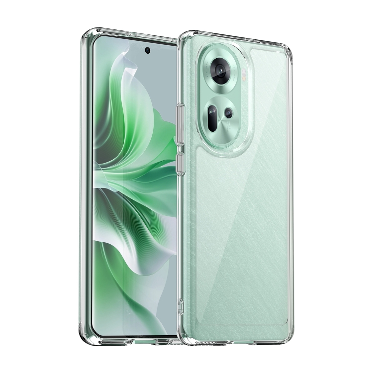 

For OPPO Reno11 Global Colorful Series Acrylic Hybrid TPU Phone Case(Transparent)